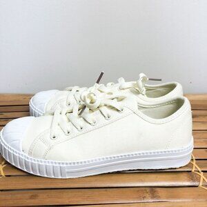 Nasty Gal Cream Lace Up Sneakers Neutral Everyday 37 US 6 Womens